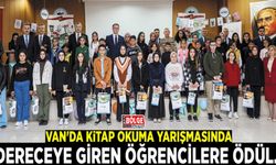 Van'da kitap okuma yarışmasında dereceye giren öğrencilere ödül…