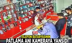 Telefon bataryasının patlama anı kameraya yansıdı