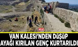 Van Kalesi’nden düşüp ayağı kırılan genç kurtarıldı