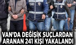 Van’da değişik suçlardan aranan 241 kişi yakalandı