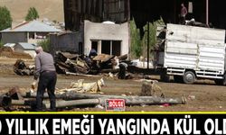 30 yıllık emeği yangında kül oldu