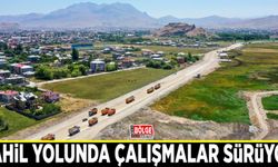 Sahil yolunda çalışmalar sürüyor