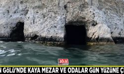 Van Gölü’nde kaya mezar ve odalar gün yüzüne çıktı