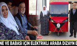 Yürümekte zorlanan anne ve babası için elektrikli araba dizayn etti