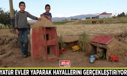 Çamurdan minyatür evler yaparak  hayallerini gerçekleştiriyorlar