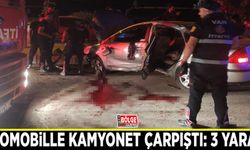 Otomobille kamyonet çarpıştı: 3 yaralı