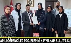 Başarılı öğrenciler projelerini Kaymakam Bulut'a sundu