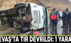 Gevaş’ta tır devrildi: 1 yaralı