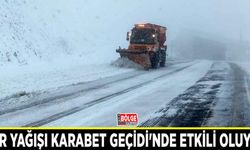 Kar yağışı Karabet Geçidi'nde etkili oluyor