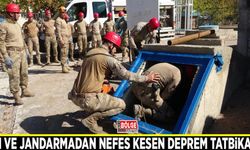PÖH ve jandarmadan nefes kesen deprem tatbikatı...