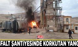 Van'da asfalt şantiyesinde korkutan yangın