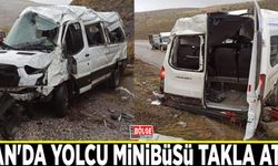 Van'da yolcu minibüsü takla attı