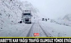 Karabet'te kar yağışı trafiği olumsuz yönde etkiledi