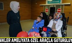 Minikler ameliyata özel araçla götürülüyor