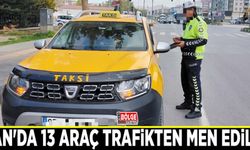 Van'da 13 araç trafikten men edildi