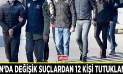 Van’da değişik suçlardan 12 kişi tutuklandı