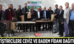 Yetiştiricilere ceviz ve badem fidanı dağıtıldı