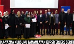 Edremit’te okuma-yazma kursunu tamamlayan kursiyerlere sertifika
