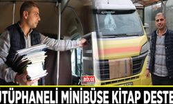 Kütüphaneli minibüse kitap desteği