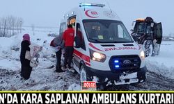 Van'da kara saplanan ambulans kurtarıldı