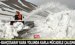 Van-Bahçesaray kara yolunda karla mücadele çalışması…