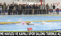 Yüzme havuzu ve kapalı spor salonu törenle açıldı