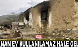 Yanan ev kullanılamaz hale geldi