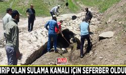 Tahrip olan sulama kanalı için seferber oldular