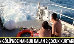 Van Gölü'nde mahsur kalan 2 çocuk kurtarıldı