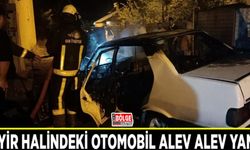 Van'da seyir halindeki otomobil alev alev yandı