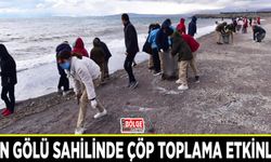 Van Gölü sahilinde çöp toplama etkinliği