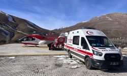 Ambulans helikopter hamile kadın için yükseldi