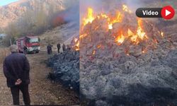 Güldalı köyünde ot yangını: 5 bin bağ ot kül oldu