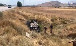 Elazığ’da korkutan kaza! Otomobil şarampole devrildi, 1 kişi yaralandı