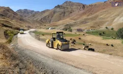 Van’da Şırnak sınırındaki mahalle yoluna sıcak asfalt