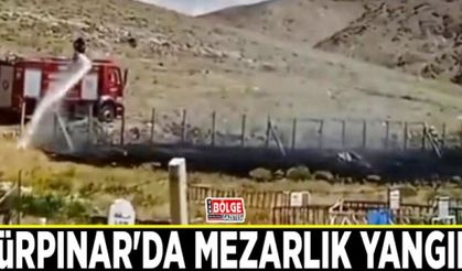 Gürpınar'da mezarlık yangını