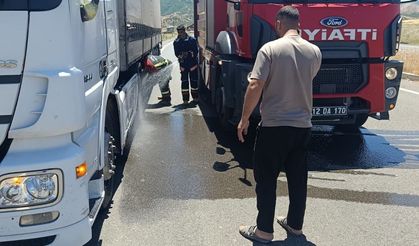 Seyir Halindeki Tır Alevlere Teslim Oldu! Lastik Yangını Korku Dolu Anlar Yaşattı