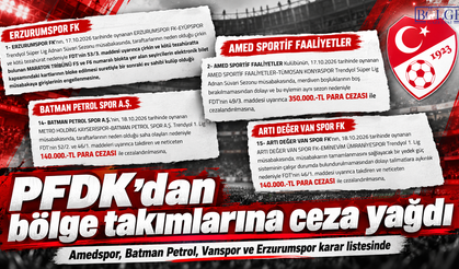 PFDK'dan bölge takımlarına ceza yağdı: Amedspor, Vanspor, Batman Petrol...