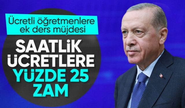 Cumhurbaşkanı Erdoğan'dan ücretli öğretmenlere ek ders müjdesi