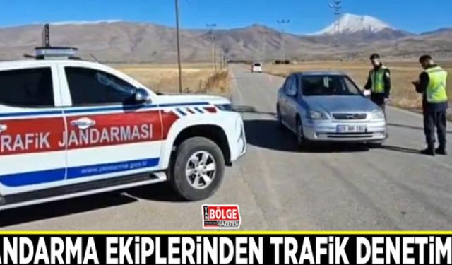 Jandarma ekiplerinden trafik denetimi...