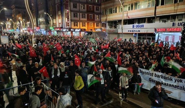 Van'da İsrail'in Gazze'ye yönelik saldırıları protesto edildi