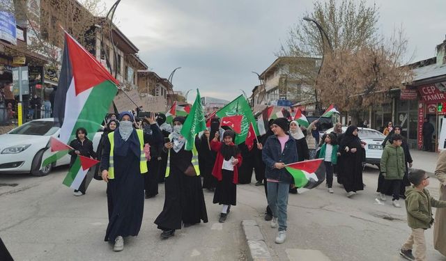 Erciş'te Filistin'e destek yürüyüşü