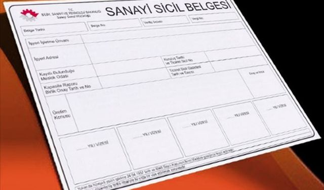 Sanayi Sicil Belgesi sahiplerine uyarı: Son gün 30 Nisan