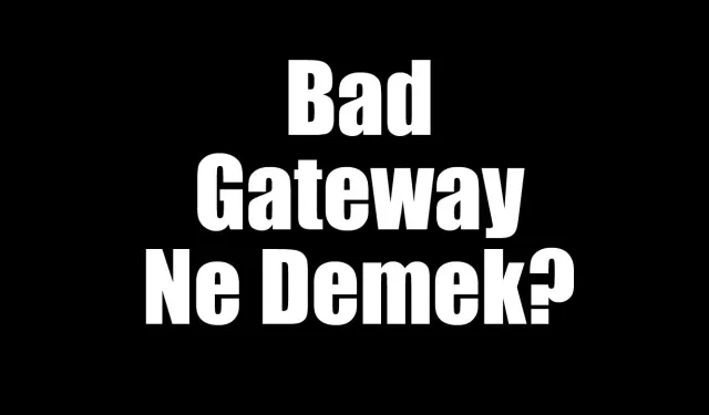 Bad Gateway Ne Demek Hatası ve Çözümü Nedir ? (2025)