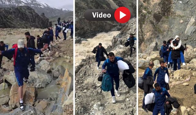 Yol kapalı TFF maçı ertelemedi, Oyuncular Hakkari’de dağları aştı