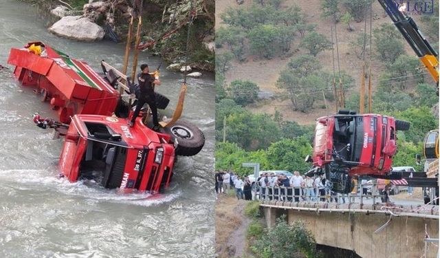 Zap Suyu’na düşen yangın aracı için seferber oldular