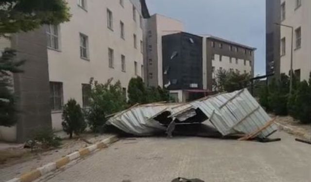 Van’da şiddetli rüzgar çatıları uçurdu, ağaçları devirdi