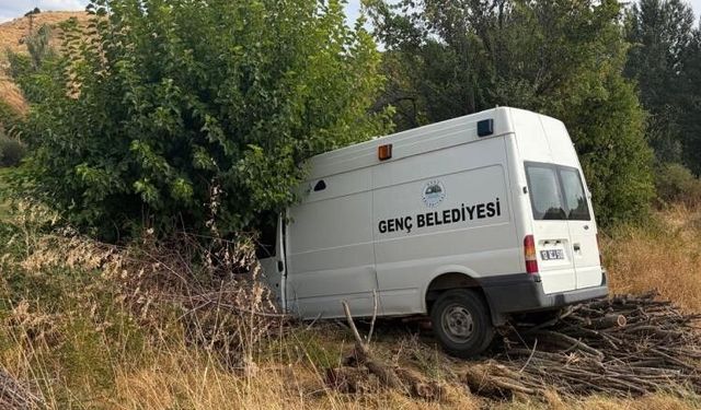 Genç Belediyesine ait minibüs ağaca çarptı: 3 yaralı