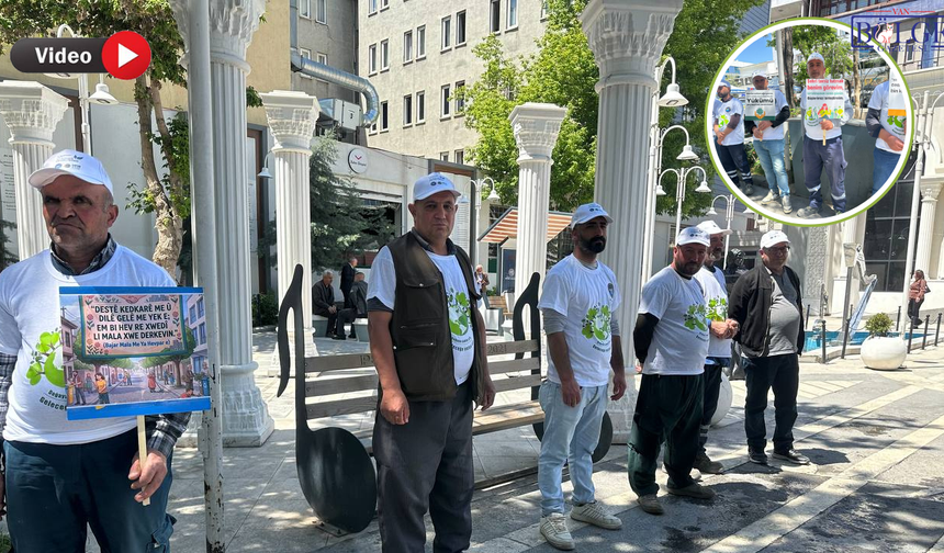 Van'da temizlik görevlileri bu kez çöp değil mesaj taşıdı