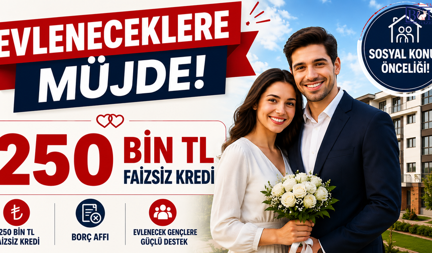Evleneceklere Müjde! 250 Bin TL Faizsiz Kredi, Sosyal Konut Önceliği!